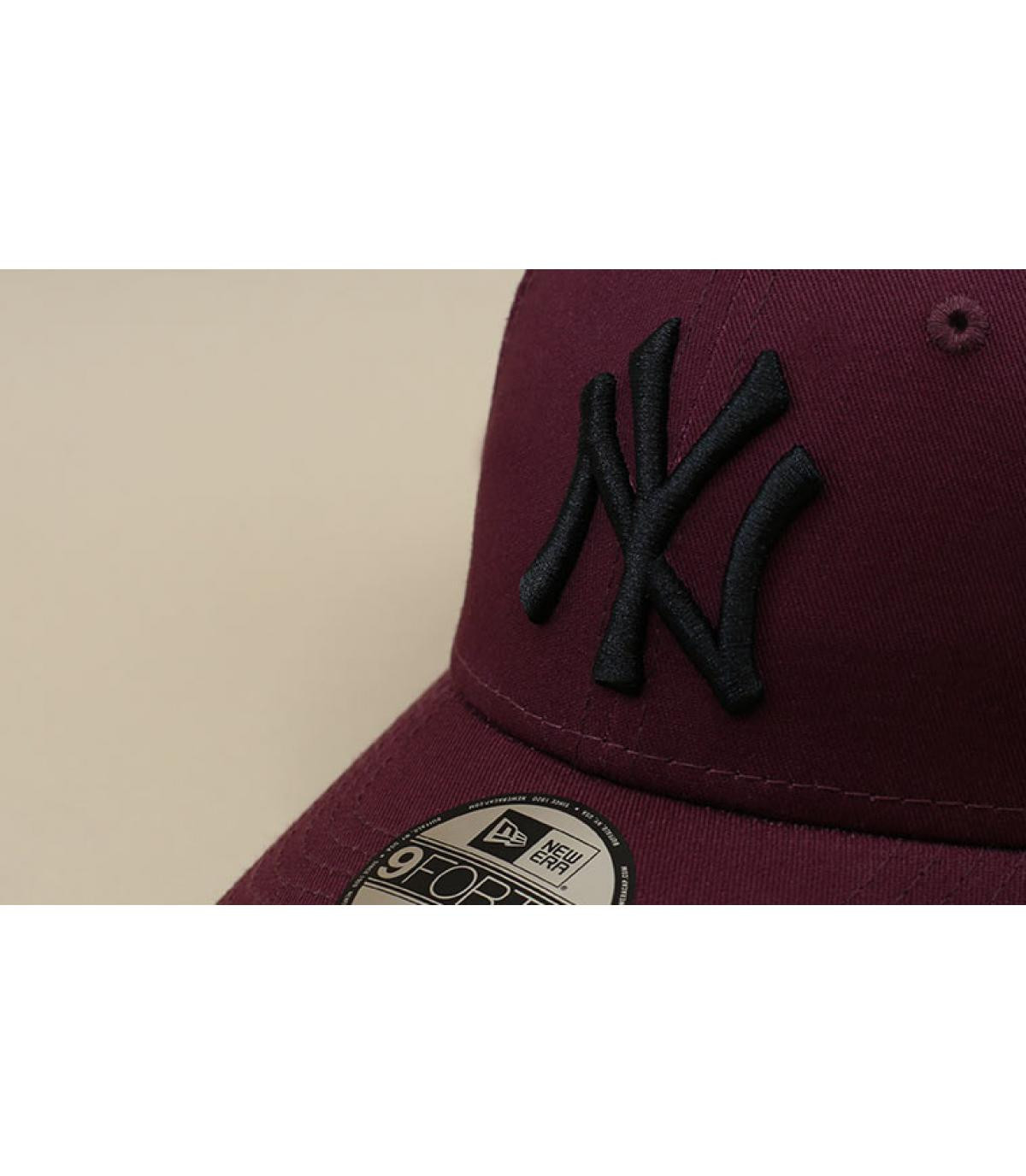 black burgundy NY cap